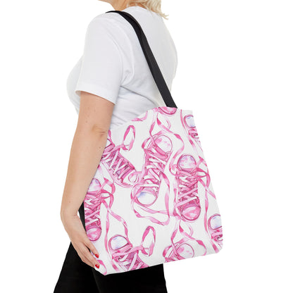 Cute Pink Sneakers Tote Bag for the Sports Lover