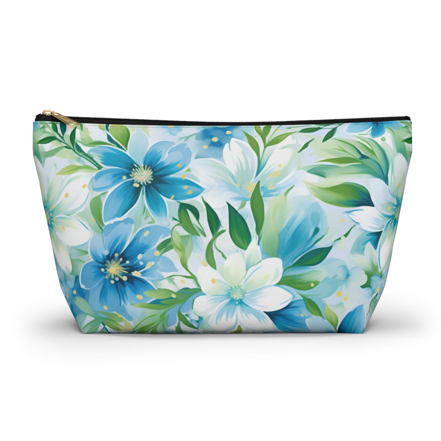 Floral Blue Makeup Pouch