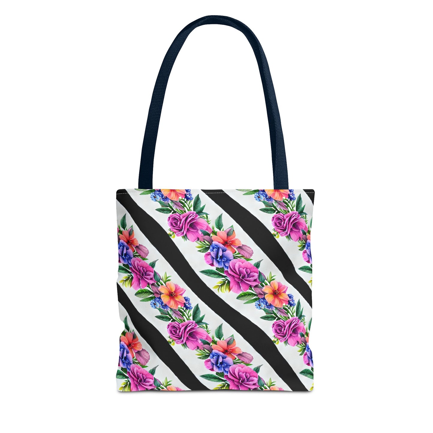 Floral Stripe Tote Bag,