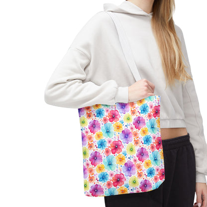 Vibrant Floral Tote Bag, Perfect Gift for Mother's Day, Bright Summer Accessory