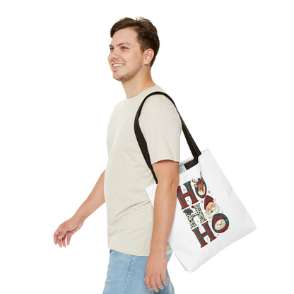 Cute Santa and Reindeer Design Festive Holiday Tote Bag