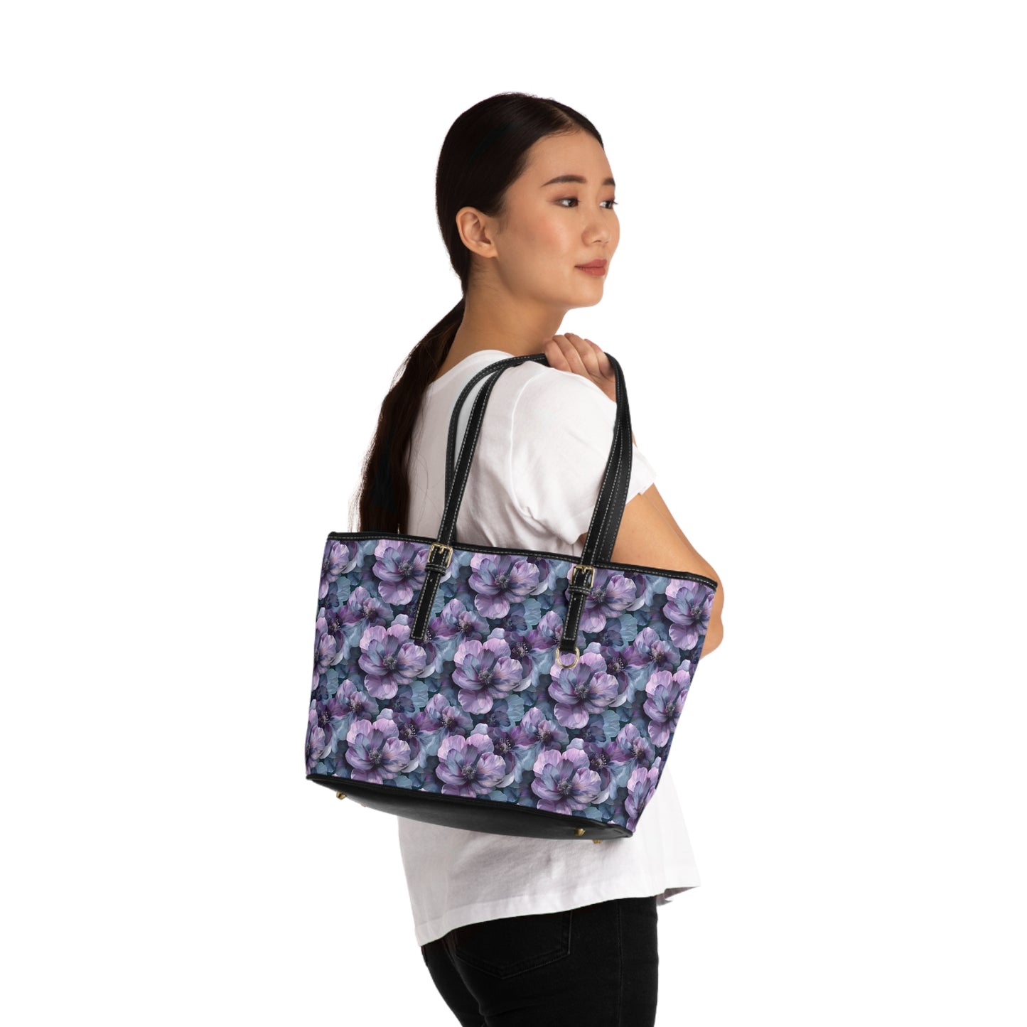 Floral Purple Peony Shoulder Bag