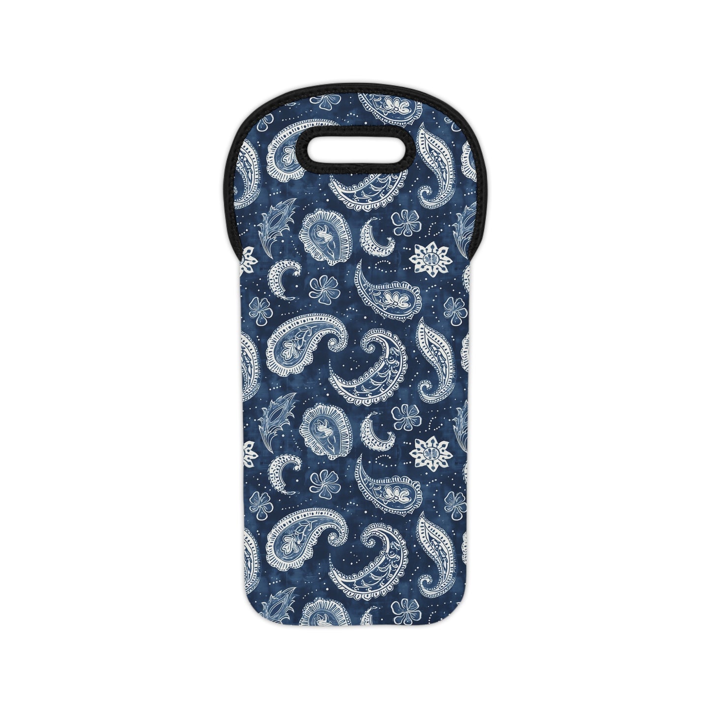 Navy Paisley Wine Tote Bag, Gift for Wine Lovers