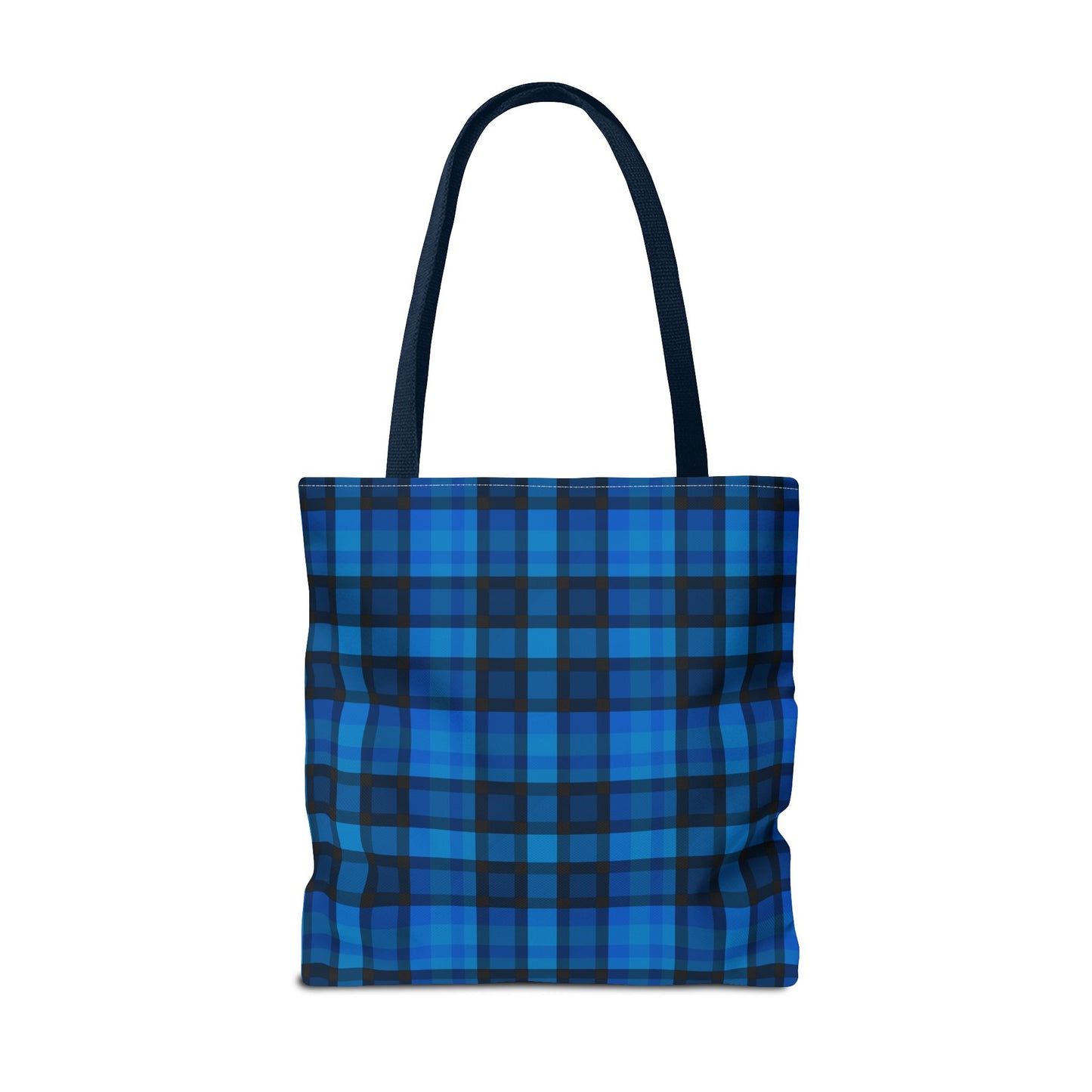 Blue Plaid Tote Bag, Gift for Her or Him,