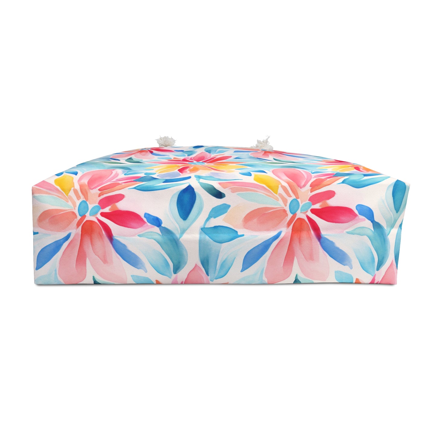 Floral Watercolor Weekender Bag – Colorful Tropical Flower Travel Tote