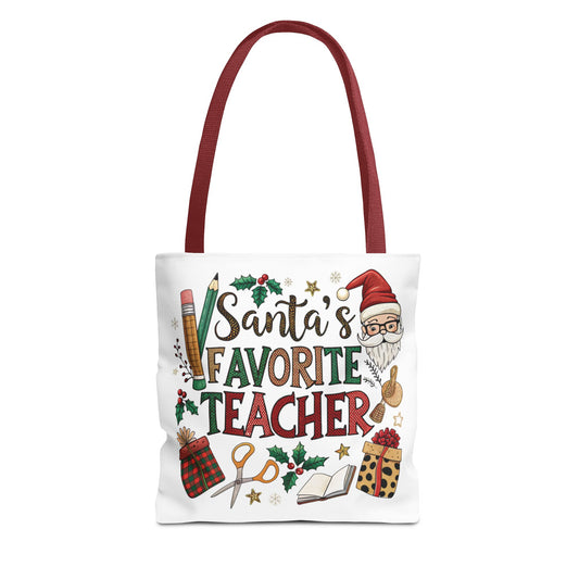 Santa's Favorite Teacher Tote Bag