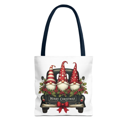 3 Christmas Gnomes in Truck Tote Bag, Fun Holiday Gift