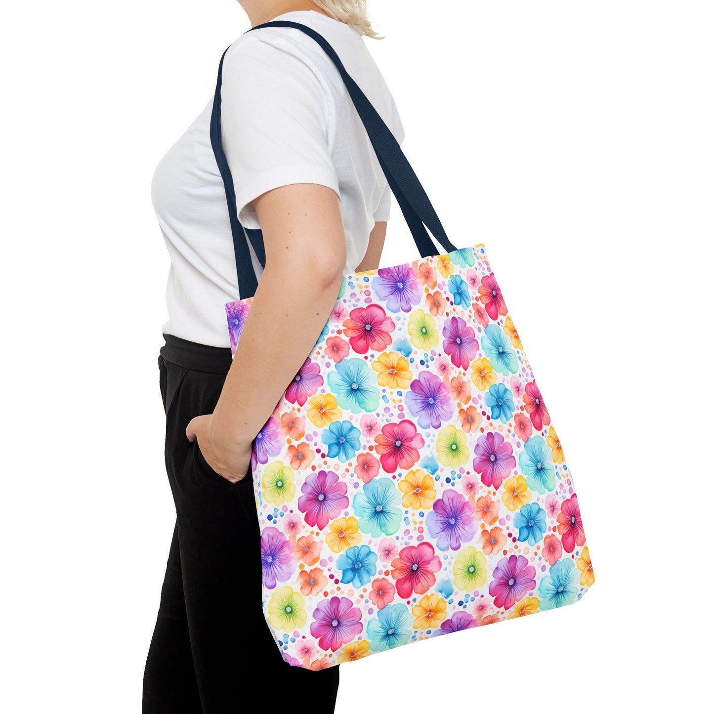 Vibrant Floral Tote Bag, Perfect Gift for Mother's Day, Bright Summer Accessory