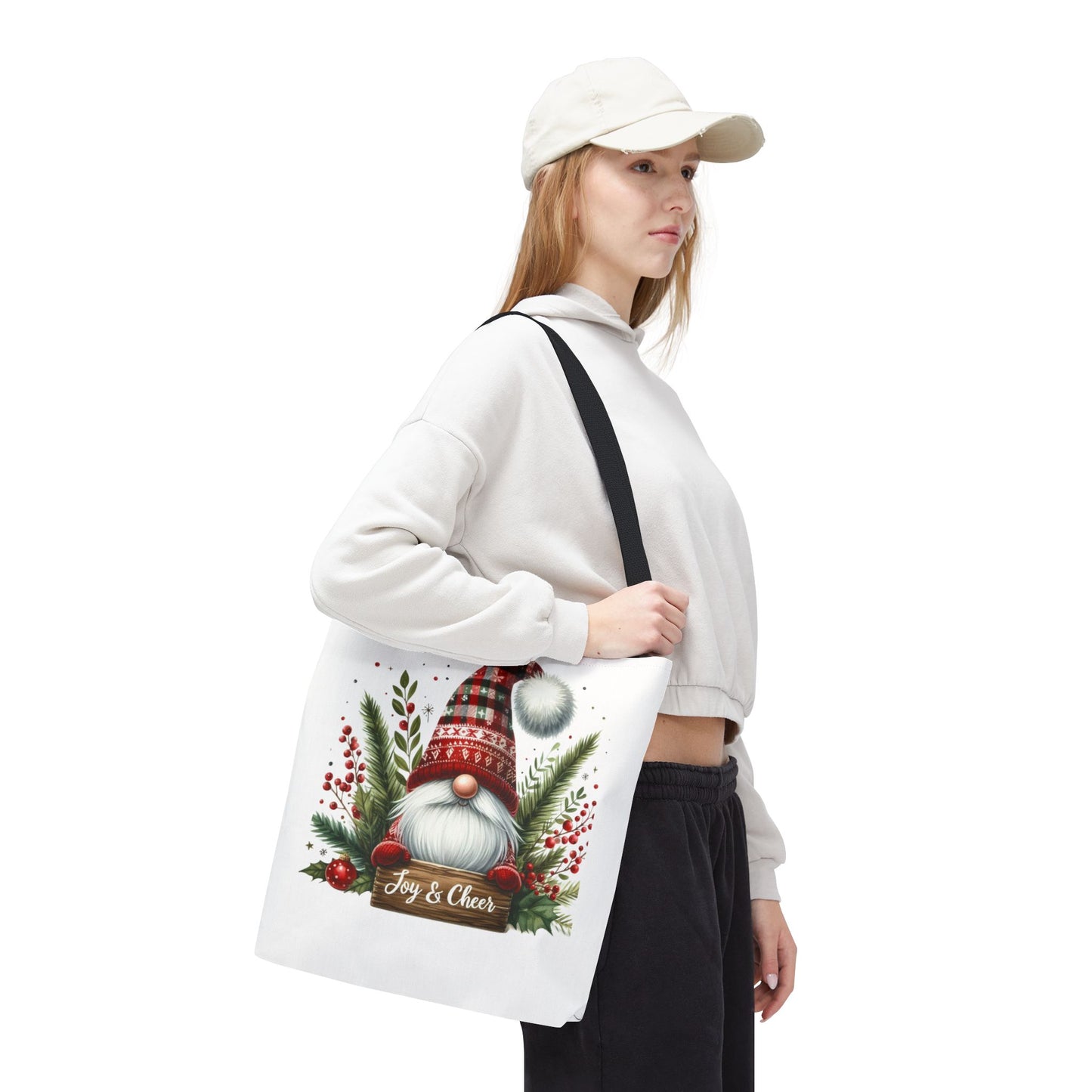 Christmas Gnome Tote Bag - Joy & Cheer Holiday Shopper