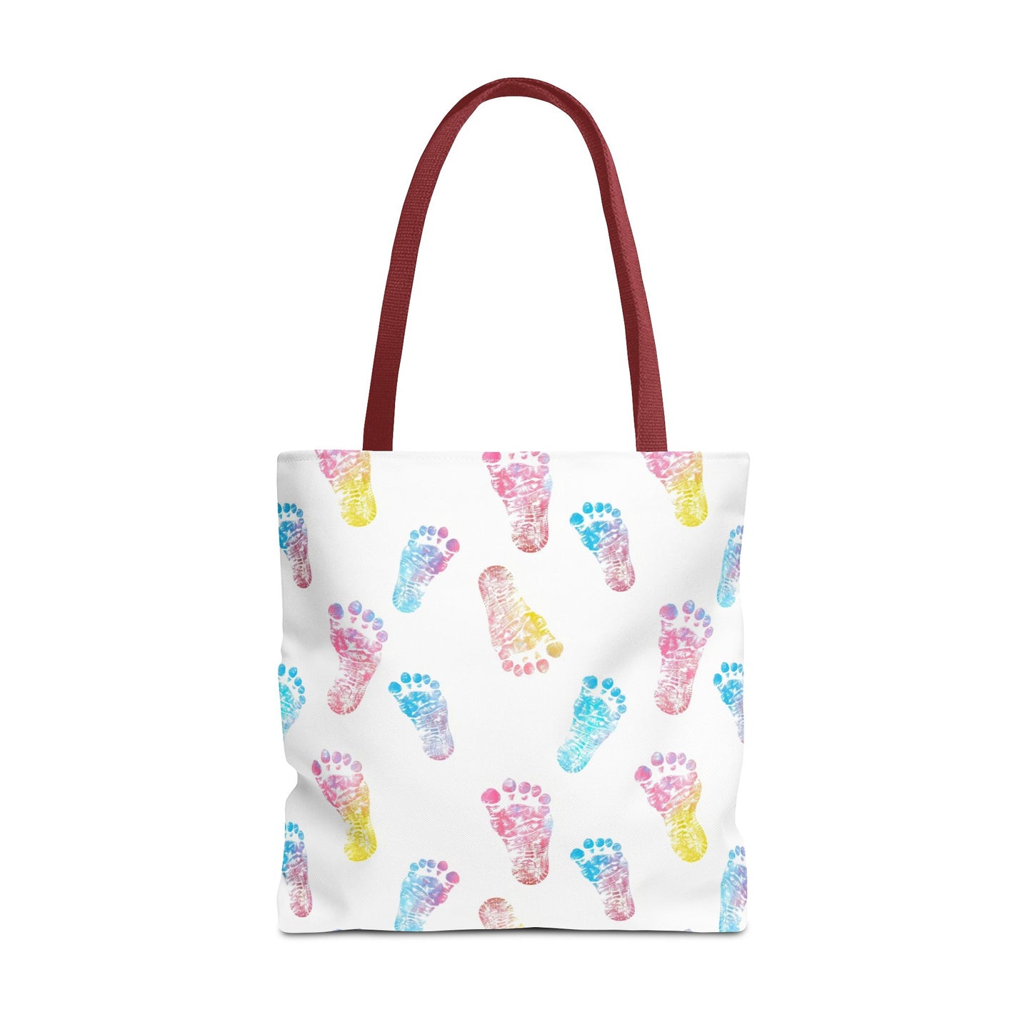 Colorful Baby Footprint Tote Bag,  Gift for New Moms