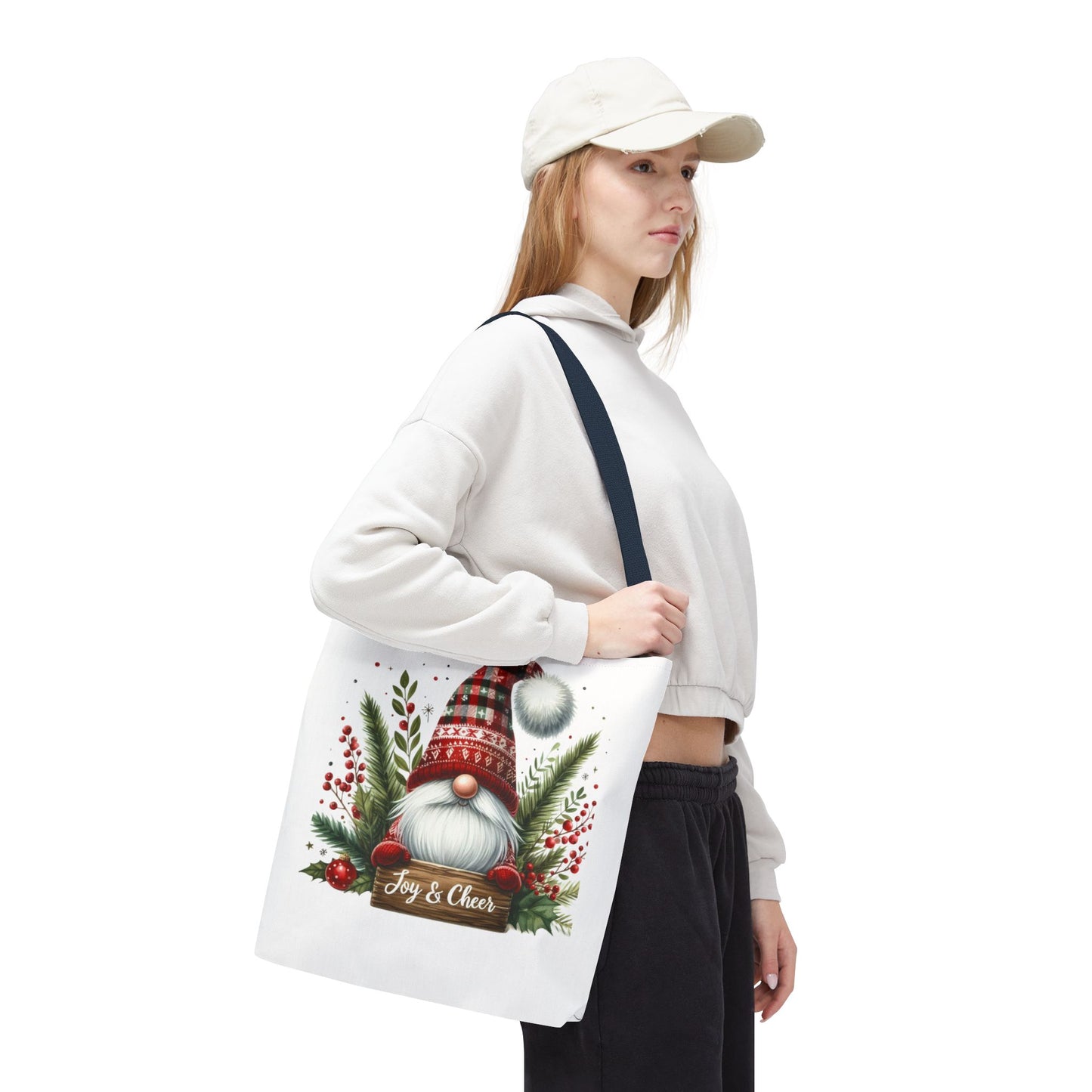 Christmas Gnome Tote Bag - Joy & Cheer Holiday Shopper