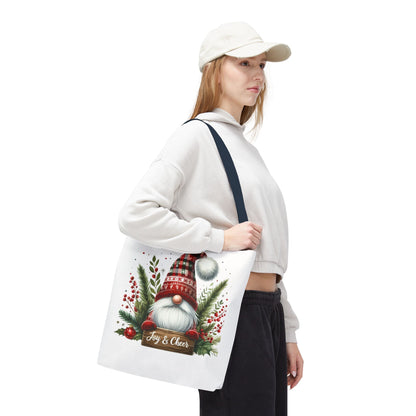 Christmas Gnome Tote Bag - Joy & Cheer Holiday Shopper