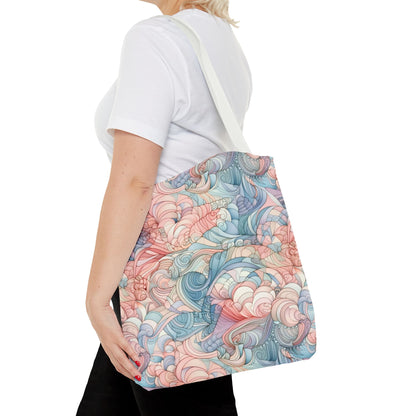 Artistic Tote Bag with a Colorful Swirl Design
