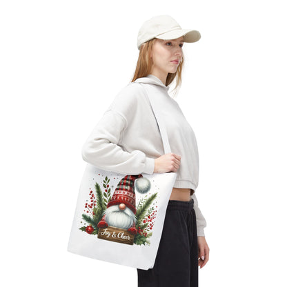 Christmas Gnome Tote Bag - Joy & Cheer Holiday Shopper