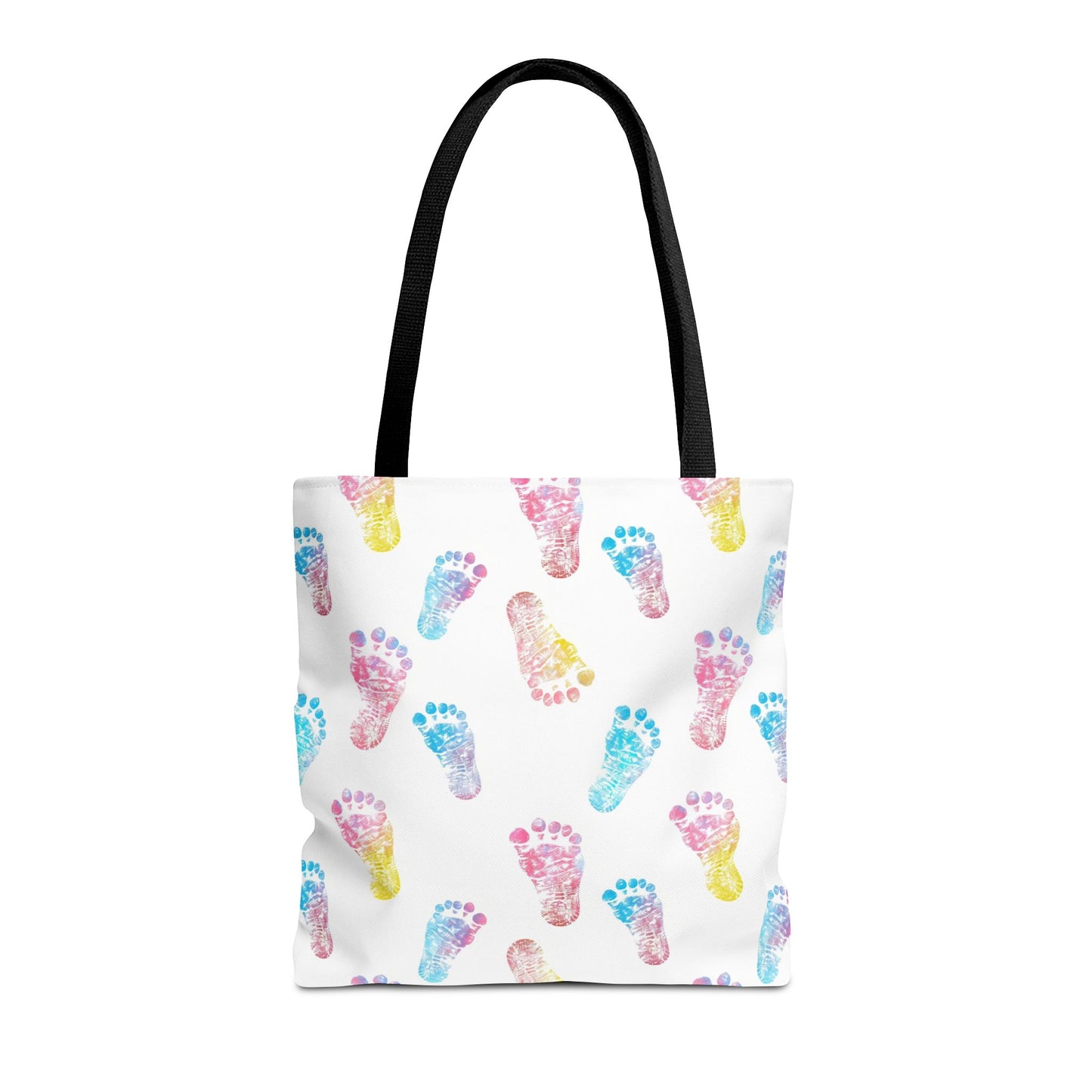 Colorful Baby Footprint Tote Bag,  Gift for New Moms