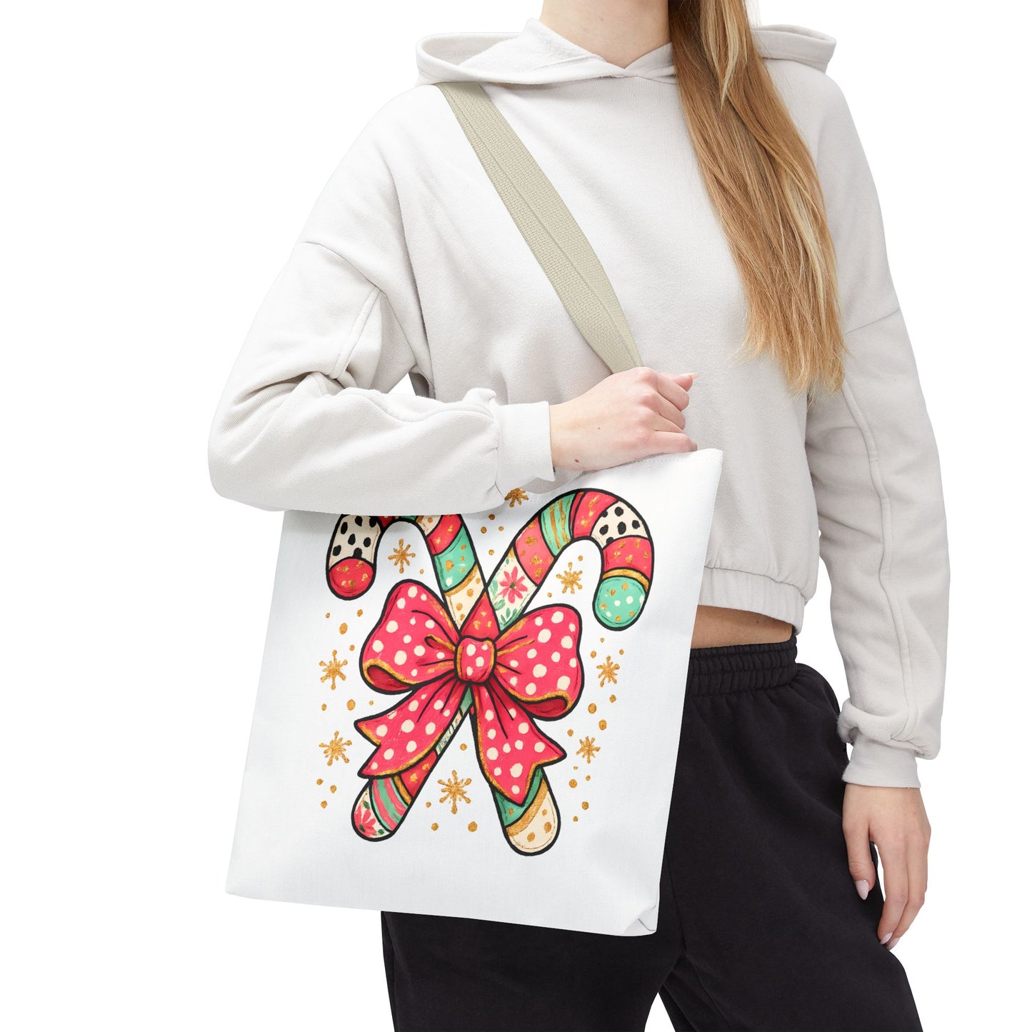 Candy Cane Holiday Tote Bag