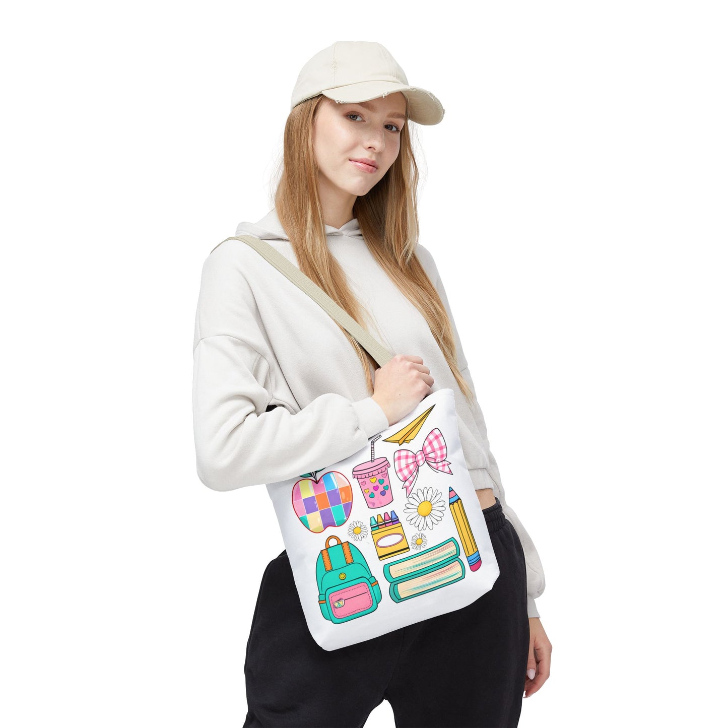 Colorful School Supplies Tote Bag, Perfect for Students & Teachers