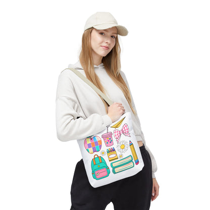 Colorful School Supplies Tote Bag, Perfect for Students & Teachers