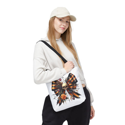 Halloween Skull & Ribbon Tote Bag