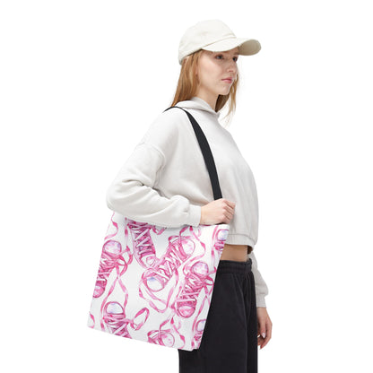 Cute Pink Sneakers Tote Bag for the Sports Lover