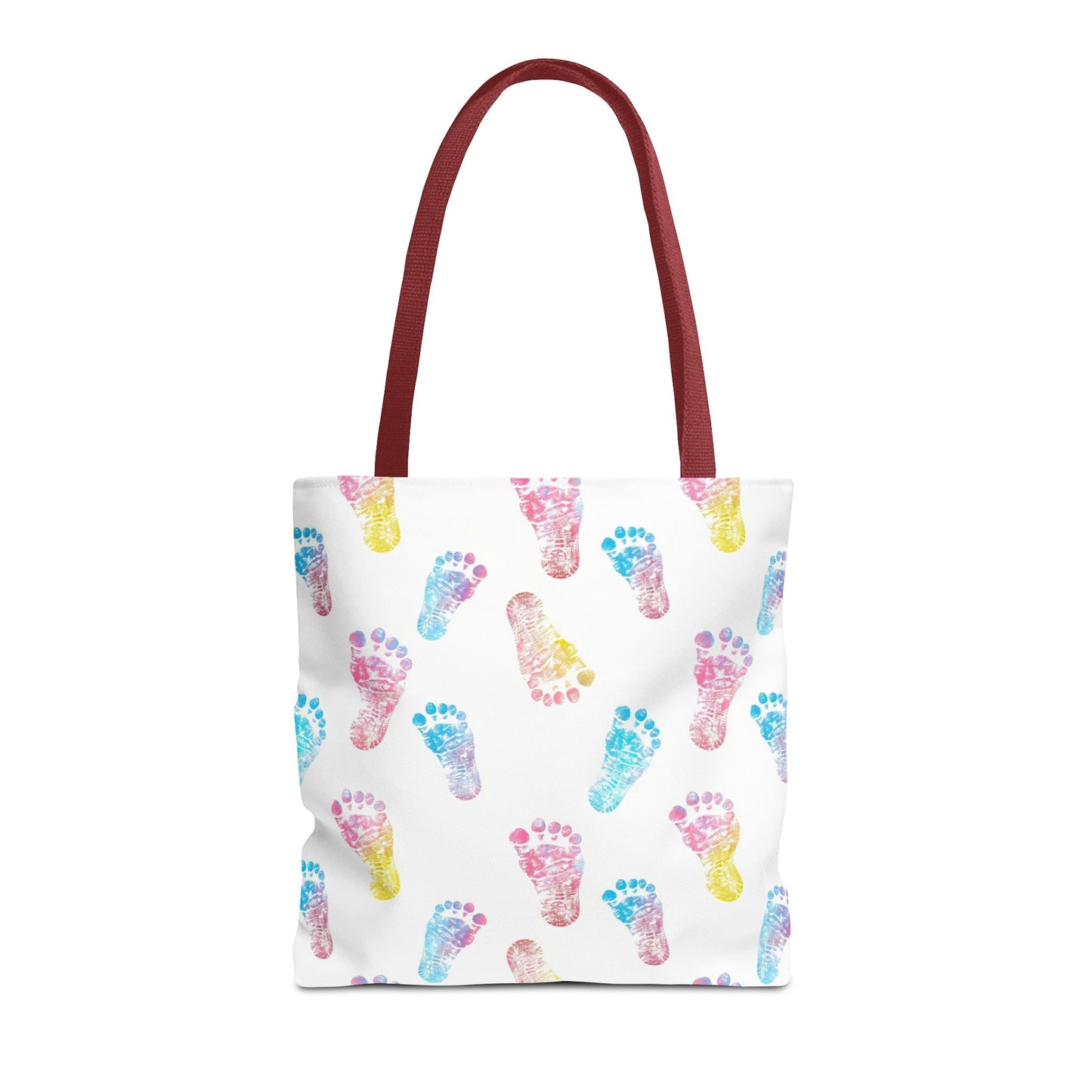 Colorful Baby Footprint Tote Bag,  Gift for New Moms