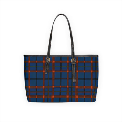 Navy & Rust Plaid Shoulder Bag