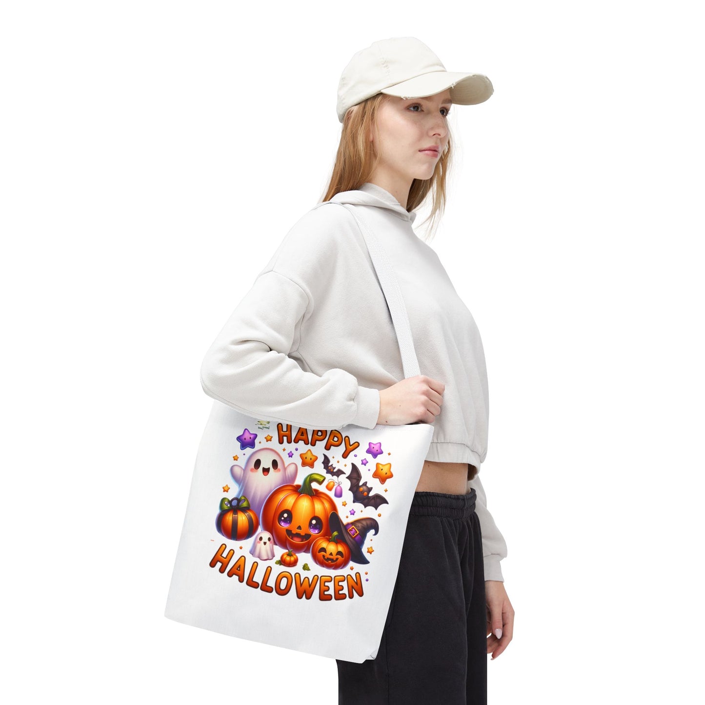 Cute Halloween Ghost Pumpkin Tote Bag