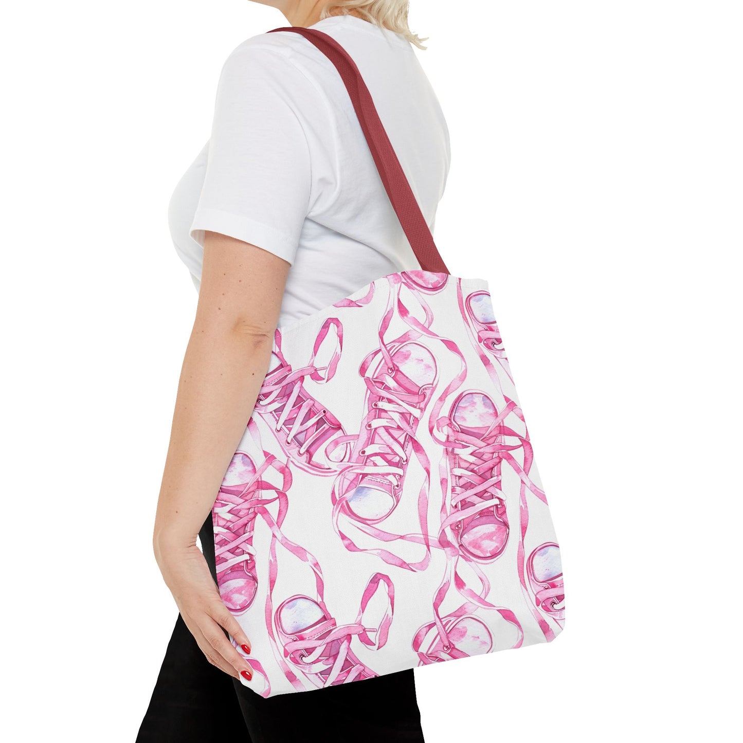 Cute Pink Sneakers Tote Bag for the Sports Lover