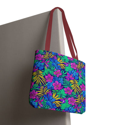 Tropical Floral Tote Bag, Beach Bag, Shopping Tote