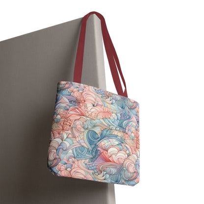 Artistic Tote Bag with a Colorful Swirl Design