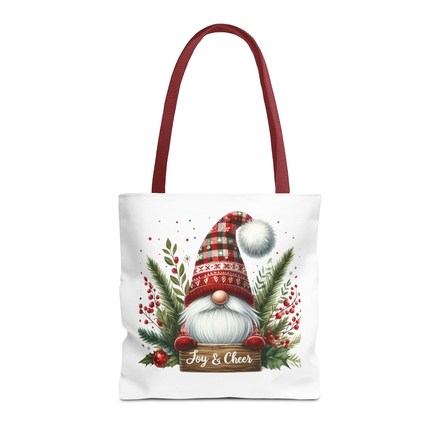 Christmas Gnome Tote Bag - Joy & Cheer Holiday Shopper