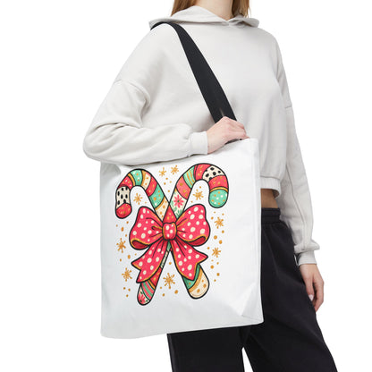 Candy Cane Holiday Tote Bag