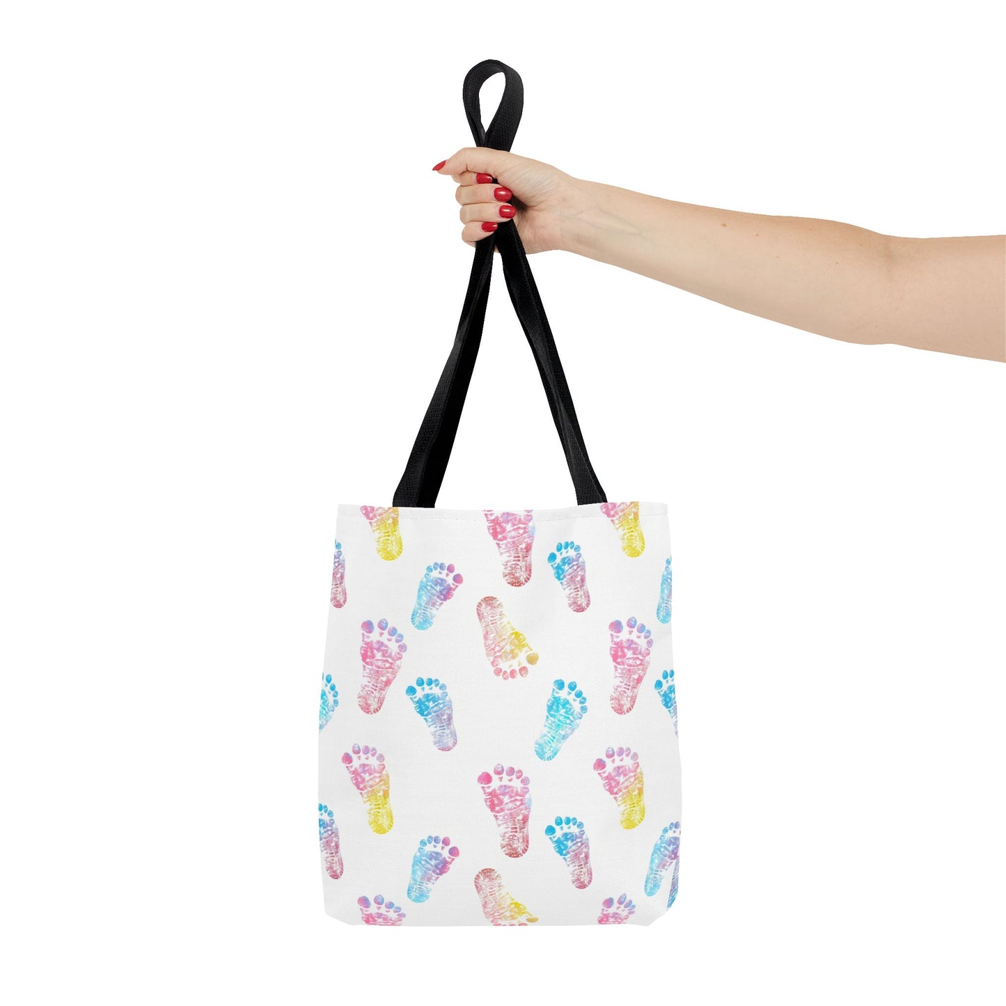 Colorful Baby Footprint Tote Bag,  Gift for New Moms