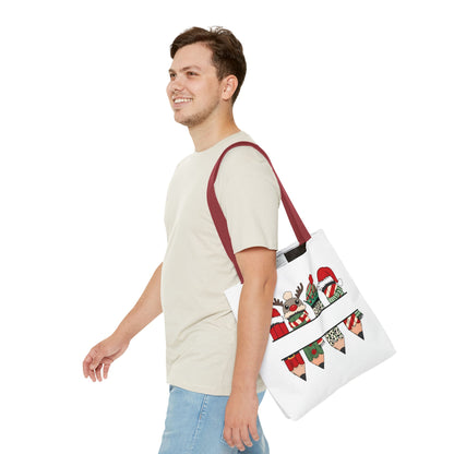 Festive Pencil Reindeer Tote Bag, Holiday Shopping Bag, Christmas Gift Tote, Teacher Appreciation, Winter Decor, Eco-Friendly Bag