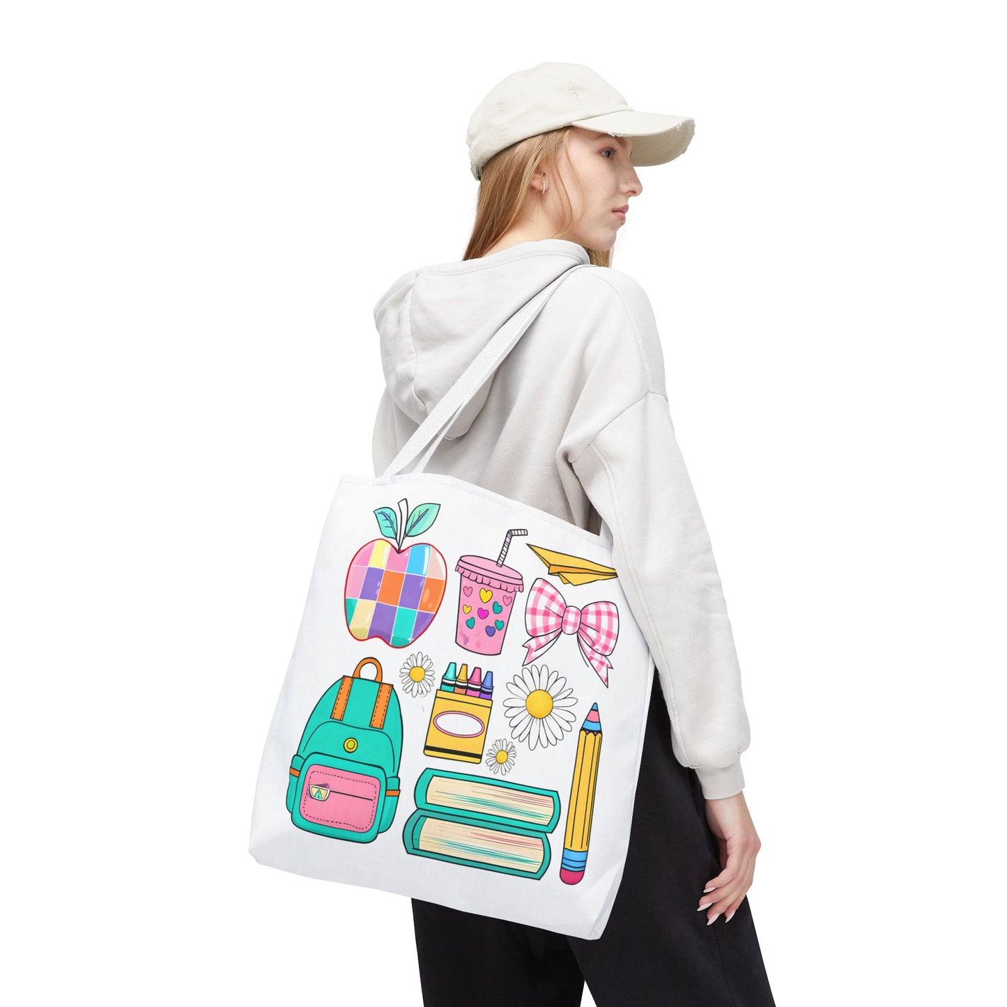 Colorful School Supplies Tote Bag, Perfect for Students & Teachers