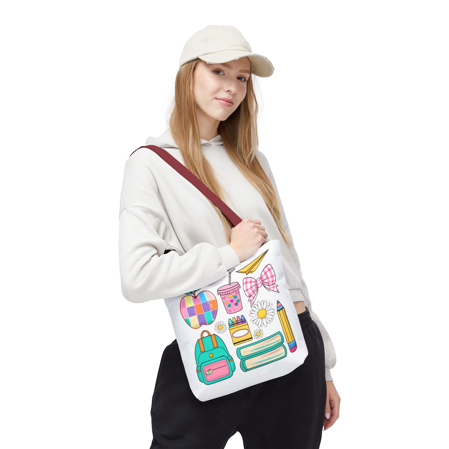 Colorful School Supplies Tote Bag, Perfect for Students & Teachers
