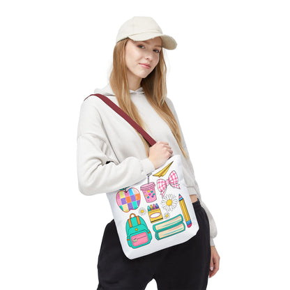 Colorful School Supplies Tote Bag, Perfect for Students & Teachers