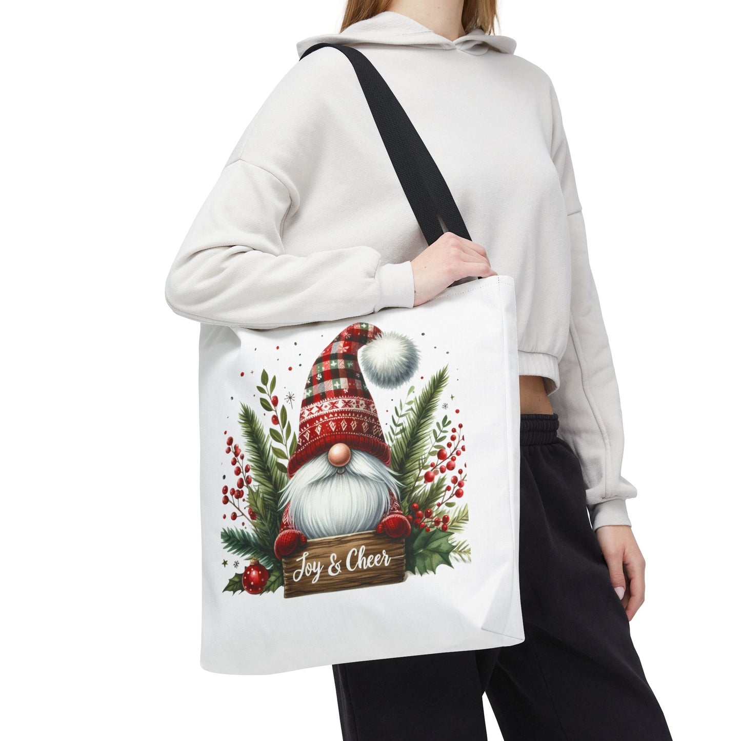 Christmas Gnome Tote Bag - Joy & Cheer Holiday Shopper