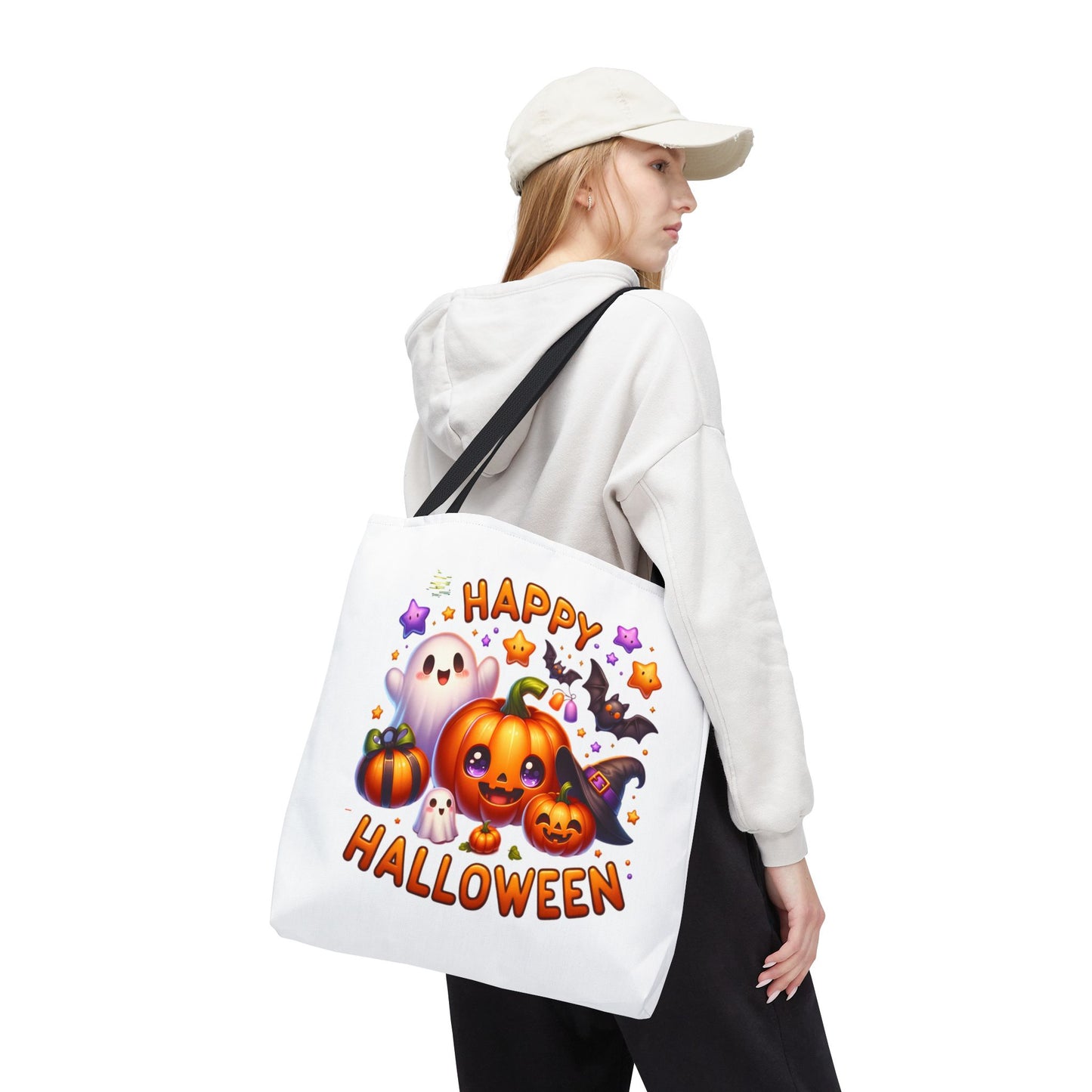 Cute Halloween Ghost Pumpkin Tote Bag
