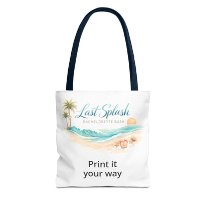 "Last Splash" Personalized Bridesmaid Bag, Beach Bachelorette Tote Bag -