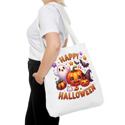 Cute Halloween Ghost Pumpkin Tote Bag