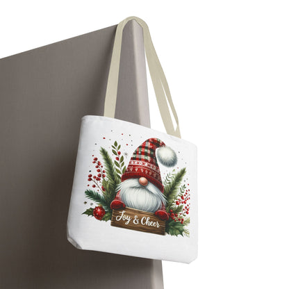 Christmas Gnome Tote Bag - Joy & Cheer Holiday Shopper
