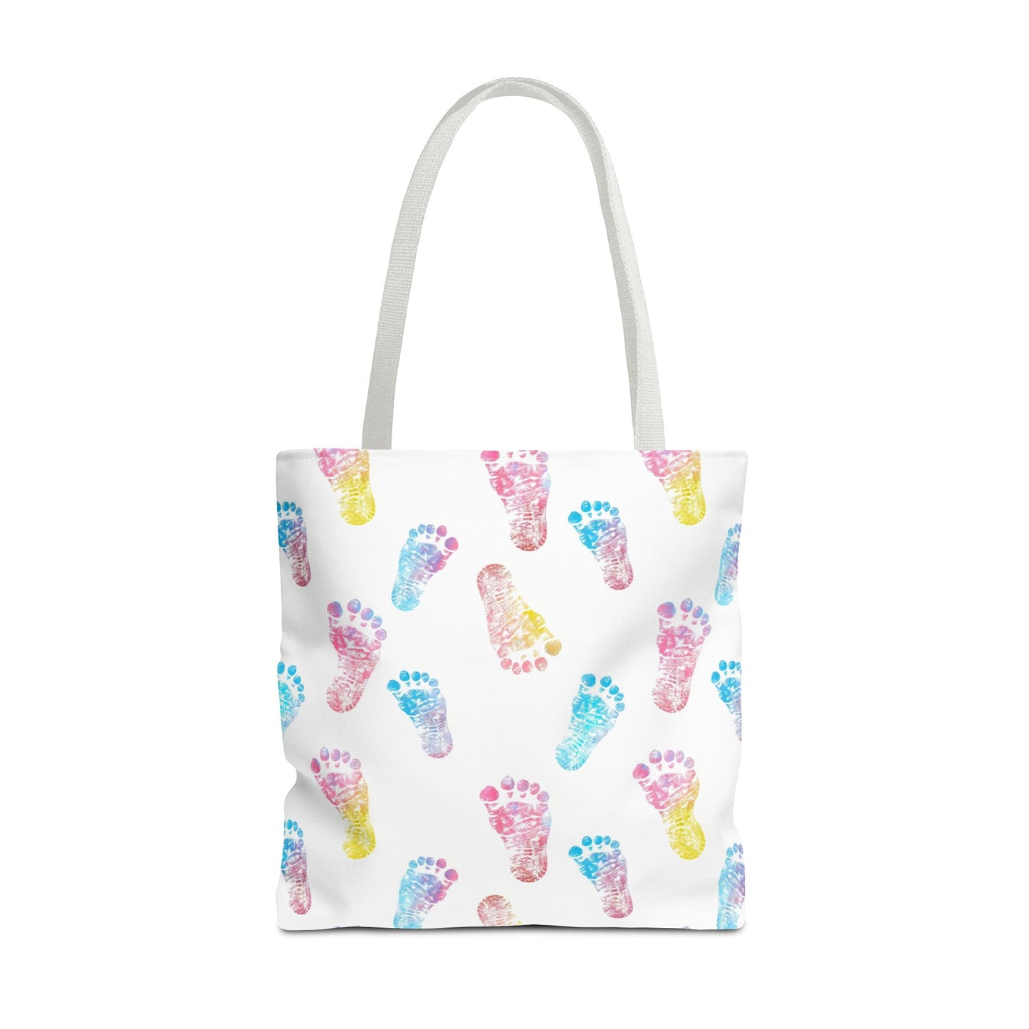 Colorful Baby Footprint Tote Bag,  Gift for New Moms