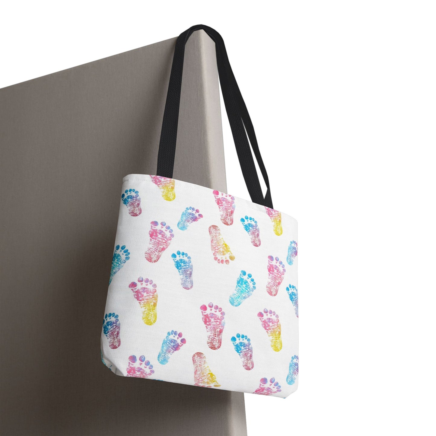 Colorful Baby Footprint Tote Bag,  Gift for New Moms