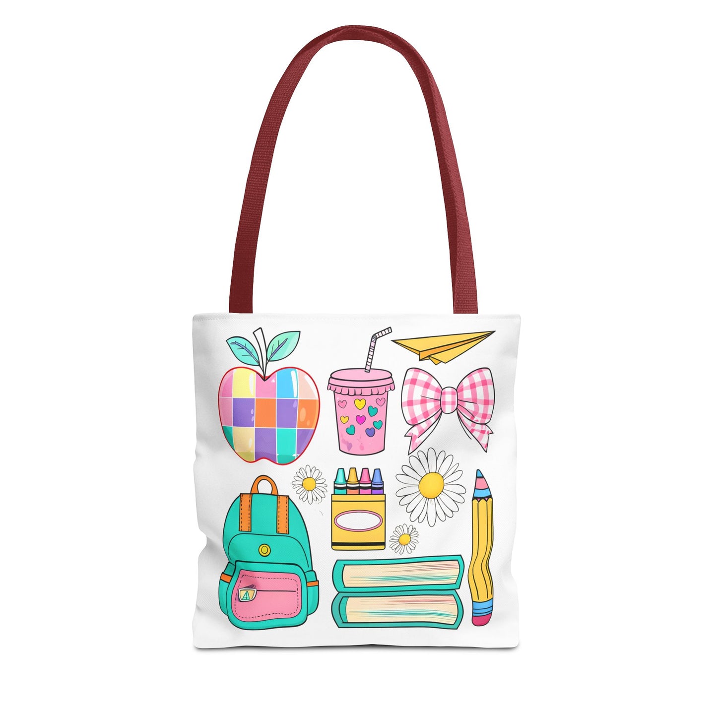 Colorful School Supplies Tote Bag, Perfect for Students & Teachers
