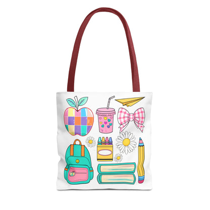 Colorful School Supplies Tote Bag, Perfect for Students & Teachers