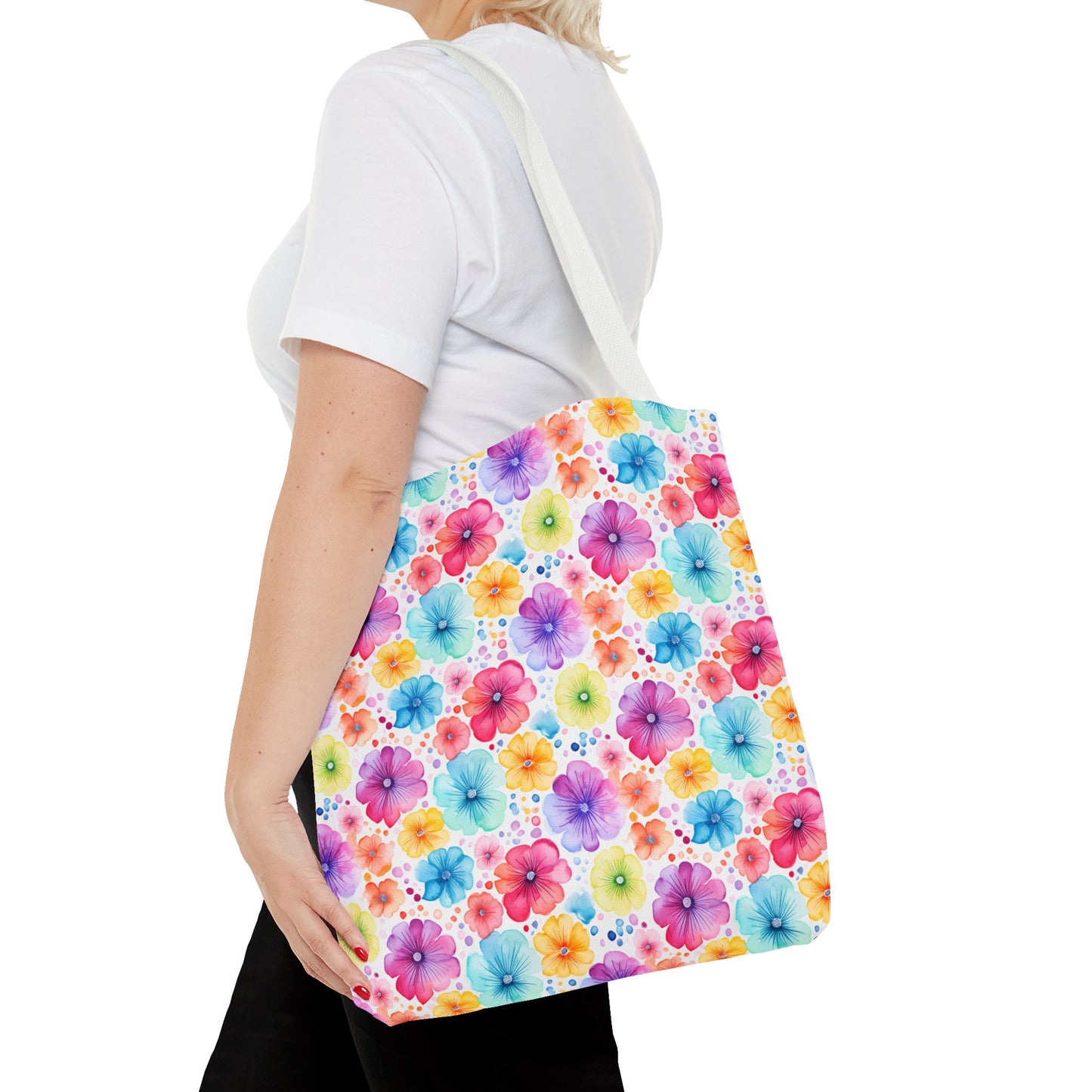 Vibrant Floral Tote Bag, Perfect Gift for Mother's Day, Bright Summer Accessory
