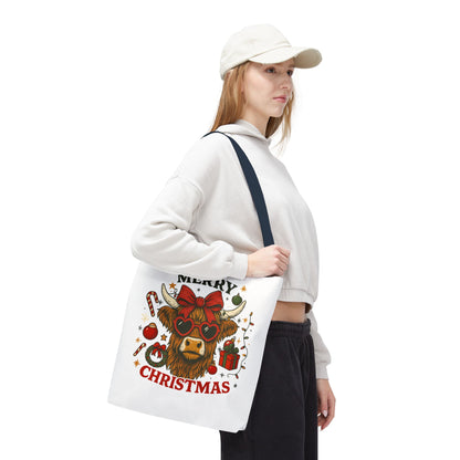 Christmas Cow Tote Bag