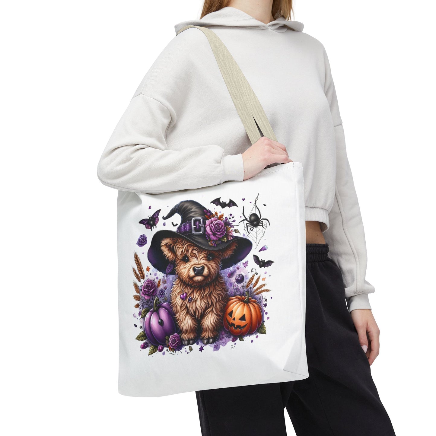 Halloween Cow Witch Tote Bag