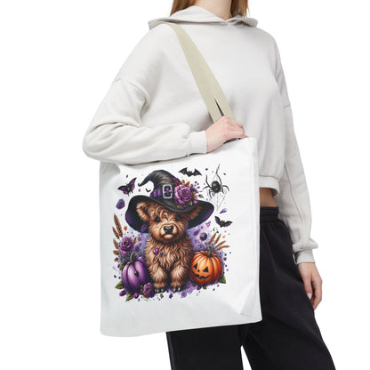 Halloween Cow Witch Tote Bag